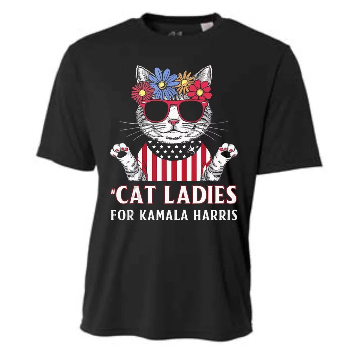 This Childless Cat Lady Ladies Is Voting Kamala Usa Vote Cooling Performance Crew T-Shirt