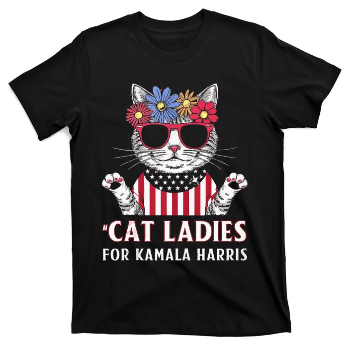 This Childless Cat Lady Ladies Is Voting Kamala Usa Vote T-Shirt