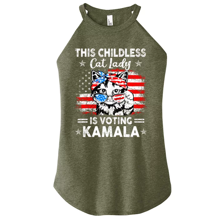 This Childless Cat Lady Is Voting Kamala Women’s Perfect Tri Rocker Tank