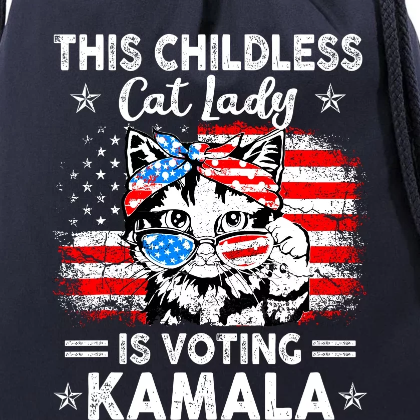 This Childless Cat Lady Is Voting Kamala Drawstring Bag