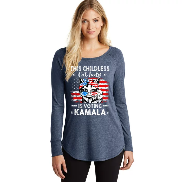 This Childless Cat Lady Is Voting Kamala Women's Perfect Tri Tunic Long Sleeve Shirt