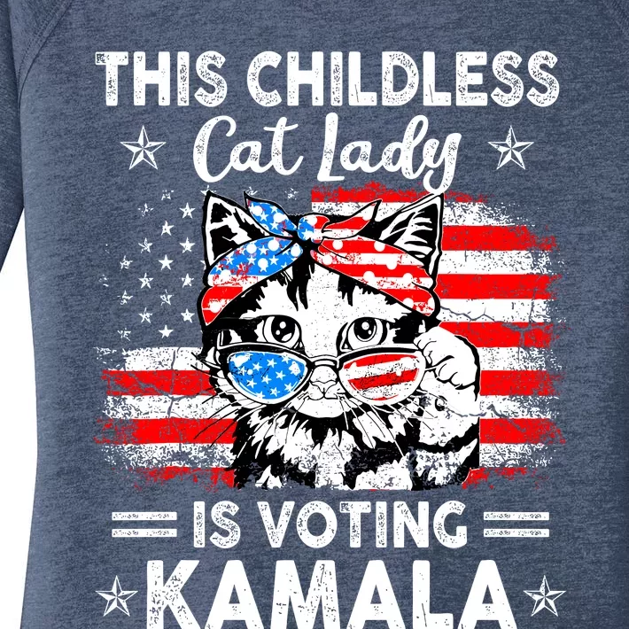 This Childless Cat Lady Is Voting Kamala Women's Perfect Tri Tunic Long Sleeve Shirt