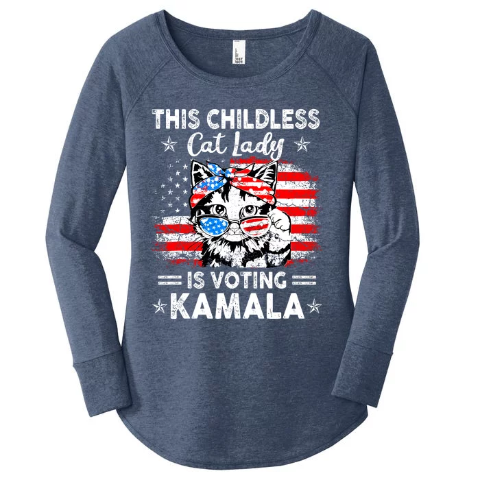 This Childless Cat Lady Is Voting Kamala Women's Perfect Tri Tunic Long Sleeve Shirt