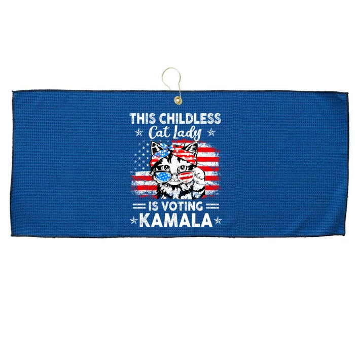 This Childless Cat Lady Is Voting Kamala Large Microfiber Waffle Golf Towel