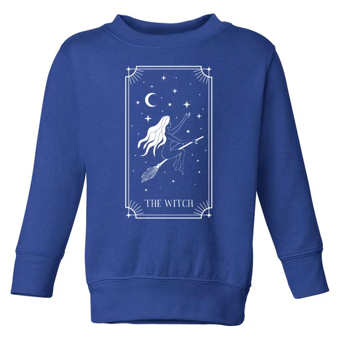 Tarot Card Crescent Moon And Witch Graphic Gift Toddler Sweatshirt