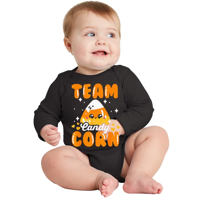 Team Candy Corn Halloween Baby Long Sleeve Bodysuit