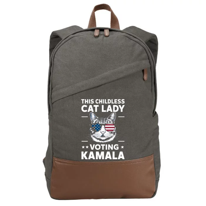 This Childless Cat Lady Is Voting Kamala Cotton Canvas Backpack