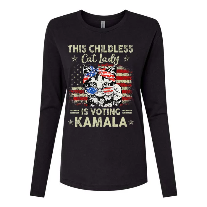 This Childless Cat Lady Is Voting Kamala Harris 2024 Womens Cotton Relaxed Long Sleeve T-Shirt