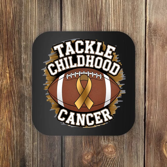 Tackle Childhood Cancer Gold Ribbon Childs Cancer Awareness Coaster