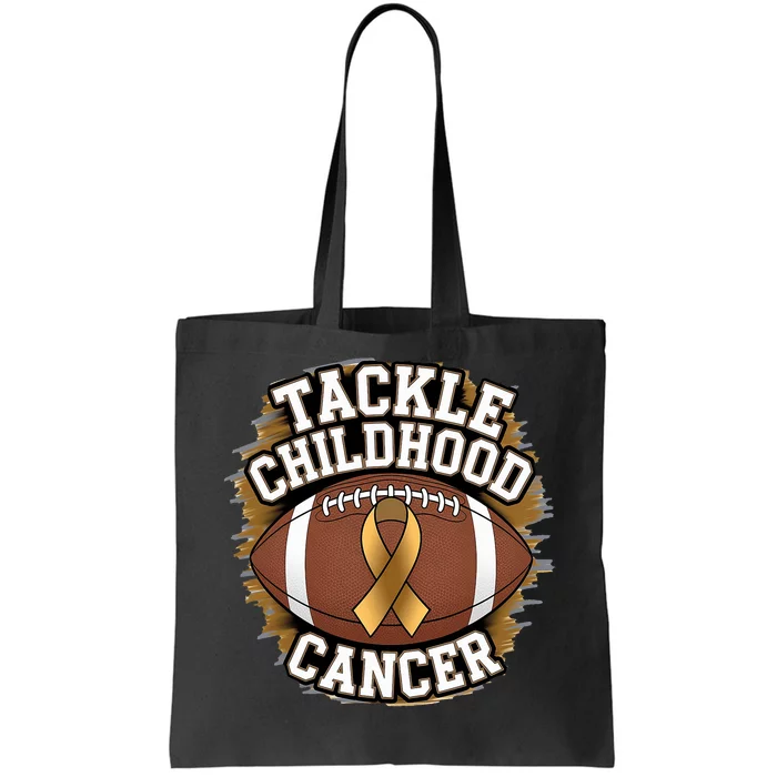 Tackle Childhood Cancer Gold Ribbon Childs Cancer Awareness Tote Bag