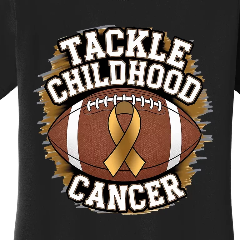 Tackle Childhood Cancer Gold Ribbon Childs Cancer Awareness Women's T-Shirt