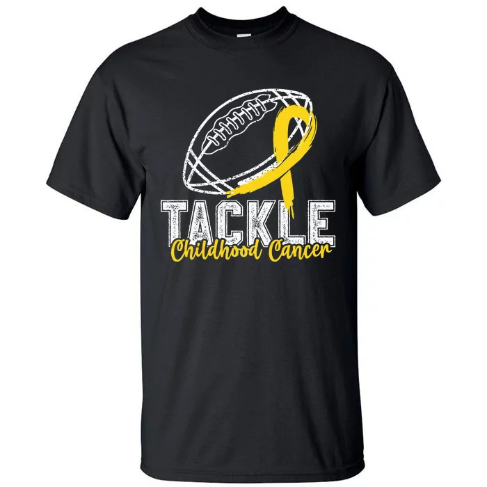 Tackle Childhood Cancer Football Childhood Cancer Awareness Tall T-Shirt