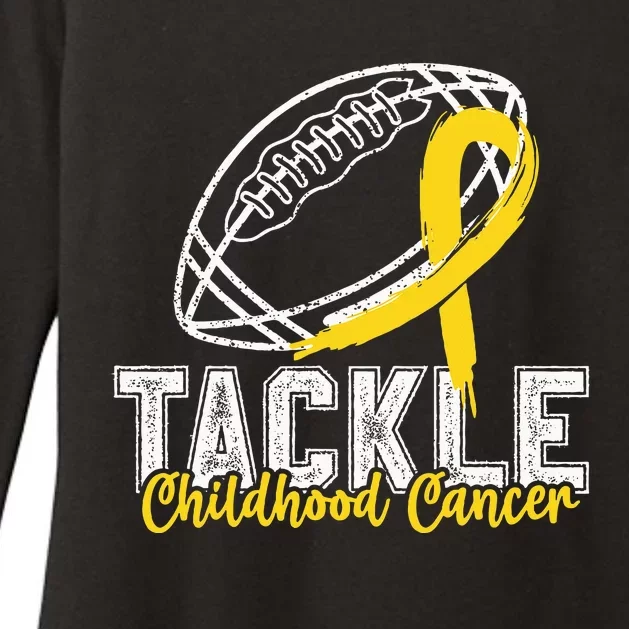 Tackle Childhood Cancer Football Childhood Cancer Awareness Womens CVC Long Sleeve Shirt