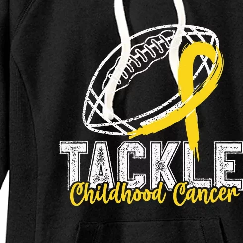 Tackle Childhood Cancer Football Childhood Cancer Awareness Women's Fleece Hoodie