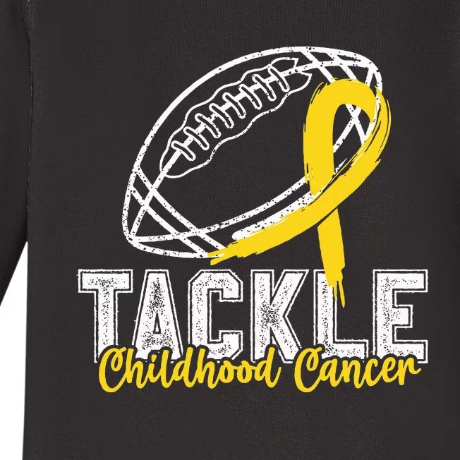 Tackle Childhood Cancer Football Childhood Cancer Awareness Baby Long Sleeve Bodysuit