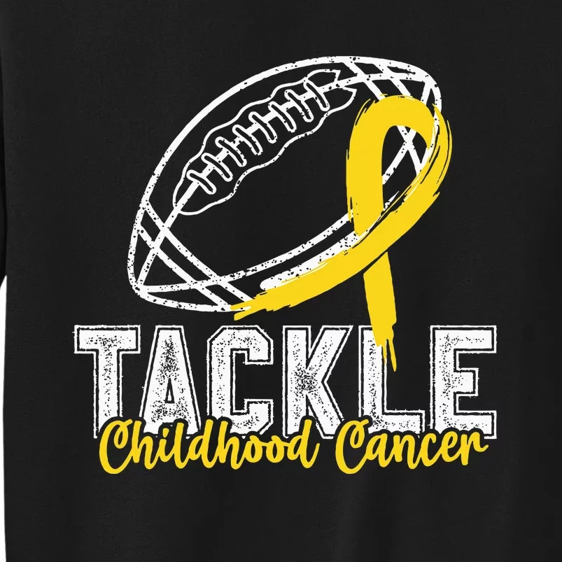 Tackle Childhood Cancer Football Childhood Cancer Awareness Tall Sweatshirt