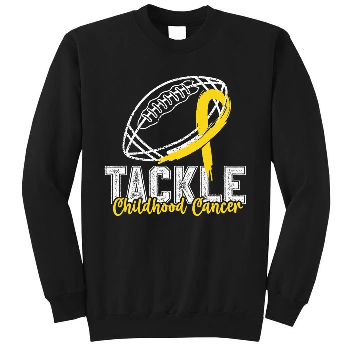 Tackle Childhood Cancer Football Childhood Cancer Awareness Tall Sweatshirt