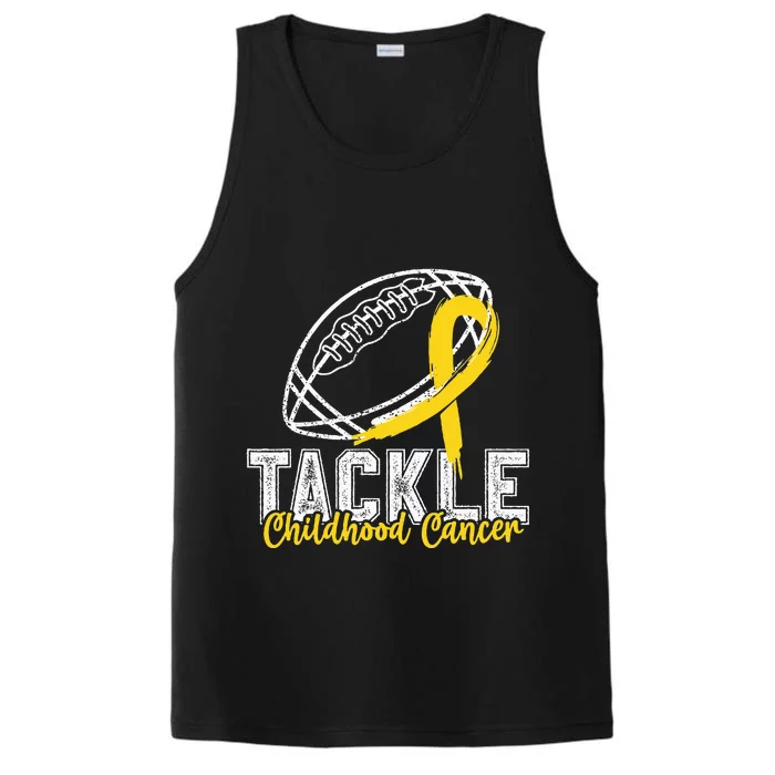 Tackle Childhood Cancer Football Childhood Cancer Awareness Performance Tank