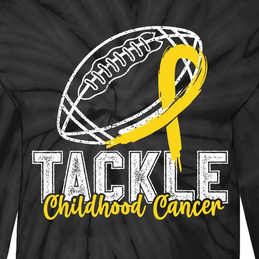 Tackle Childhood Cancer Football Childhood Cancer Awareness Tie-Dye Long Sleeve Shirt