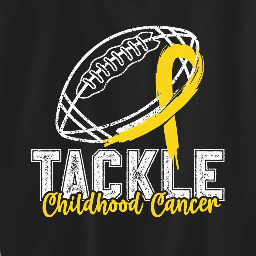 Tackle Childhood Cancer Football Childhood Cancer Awareness Kids Sweatshirt