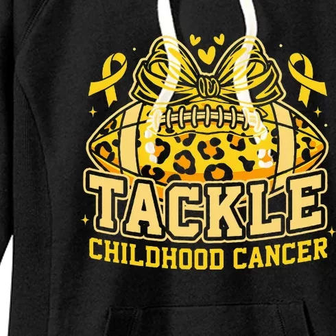 Tackle Childhood Cancer Football Childhood Cancer Awareness Women's Fleece Hoodie