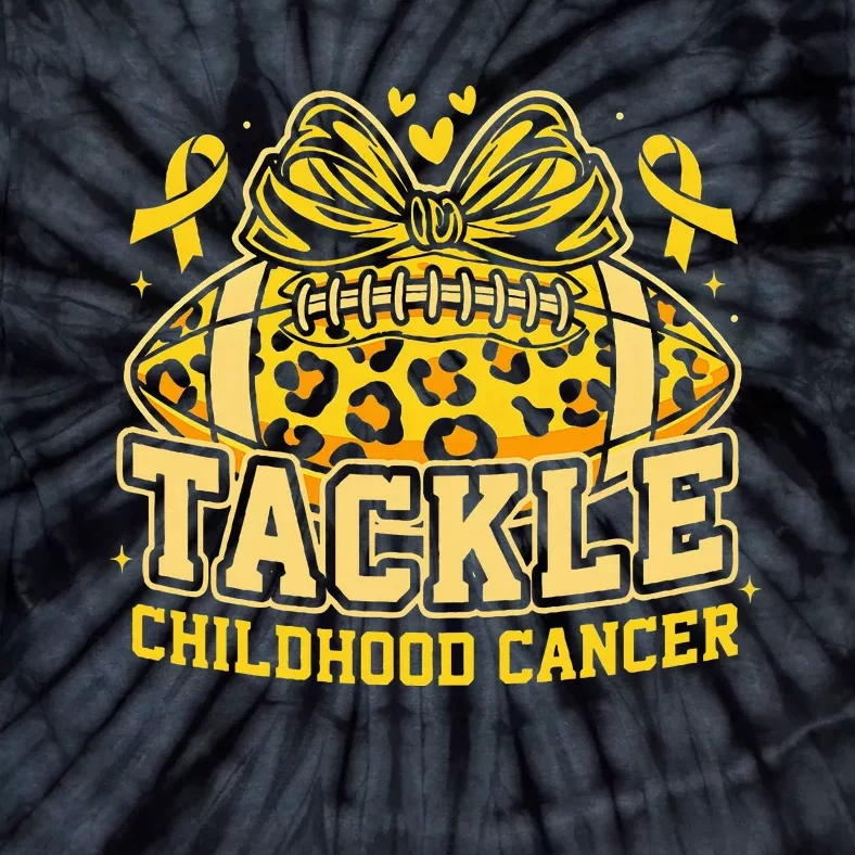 Tackle Childhood Cancer Football Childhood Cancer Awareness Tie-Dye T-Shirt