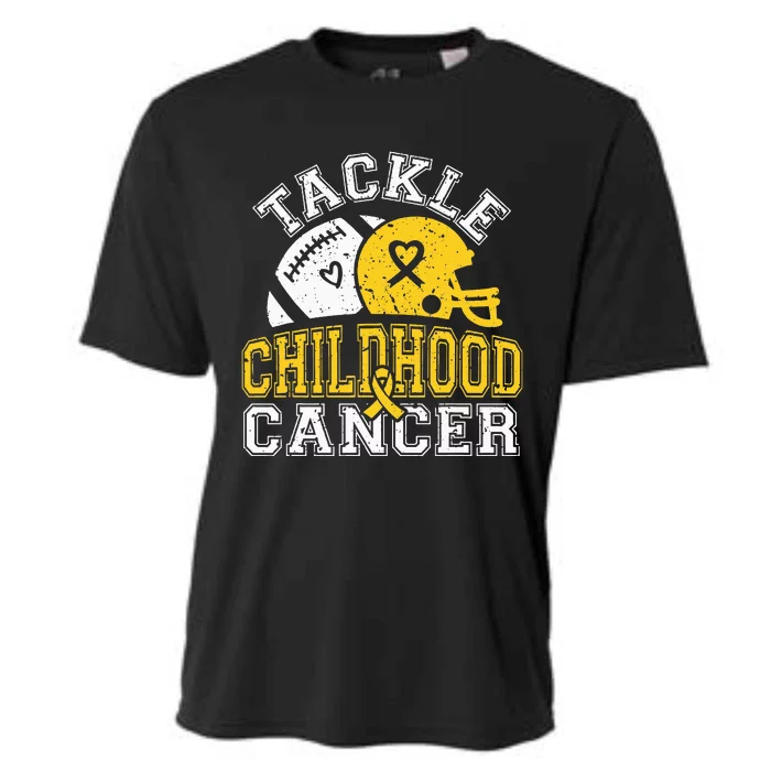 Tackle Childhood Cancer Football Childhood Cancer Awareness Cooling Performance Crew T-Shirt