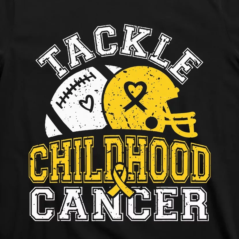 Tackle Childhood Cancer Football Childhood Cancer Awareness T-Shirt