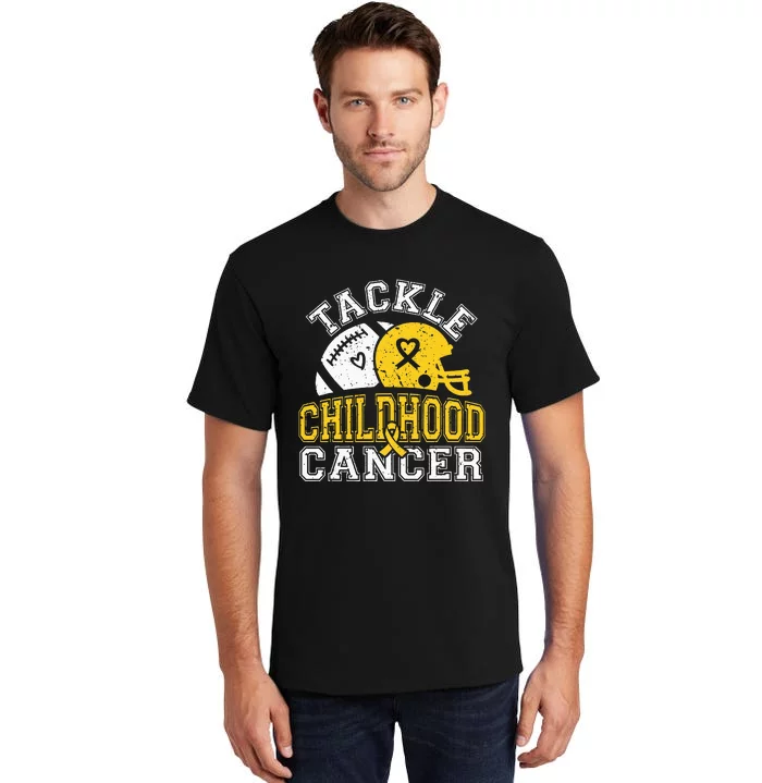 Tackle Childhood Cancer Football Childhood Cancer Awareness Tall T-Shirt