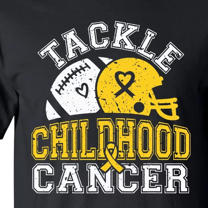 Tackle Childhood Cancer Football Childhood Cancer Awareness Tall T-Shirt