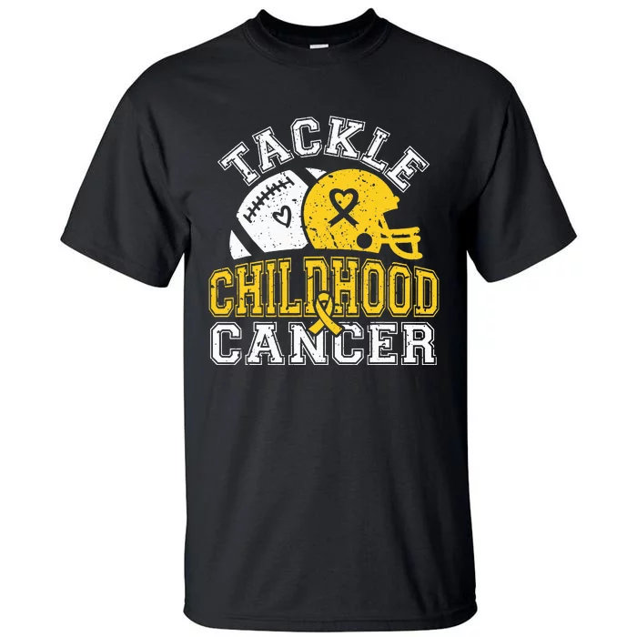 Tackle Childhood Cancer Football Childhood Cancer Awareness Tall T-Shirt