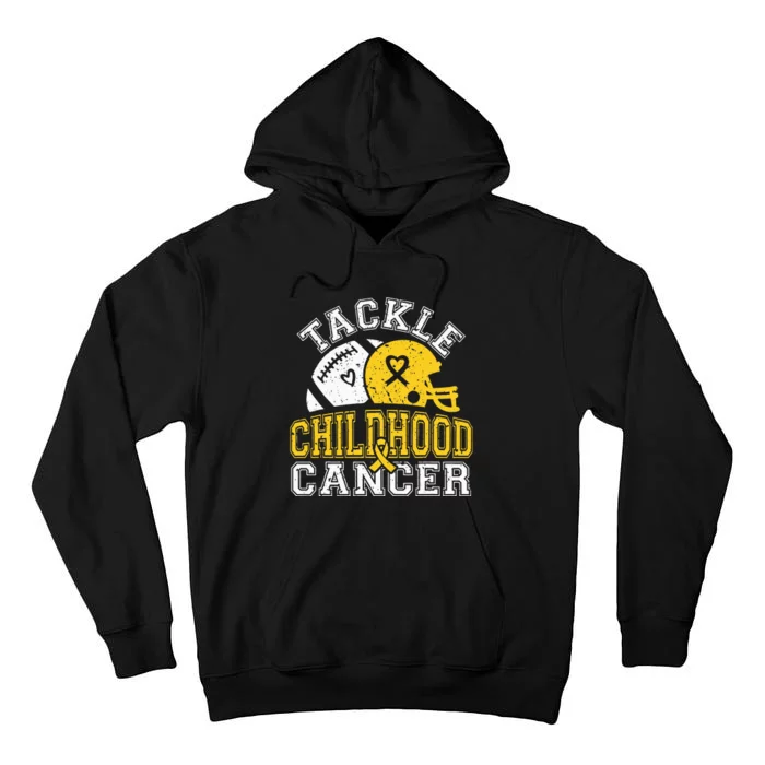 Tackle Childhood Cancer Football Childhood Cancer Awareness Tall Hoodie