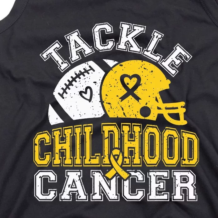 Tackle Childhood Cancer Football Childhood Cancer Awareness Tank Top