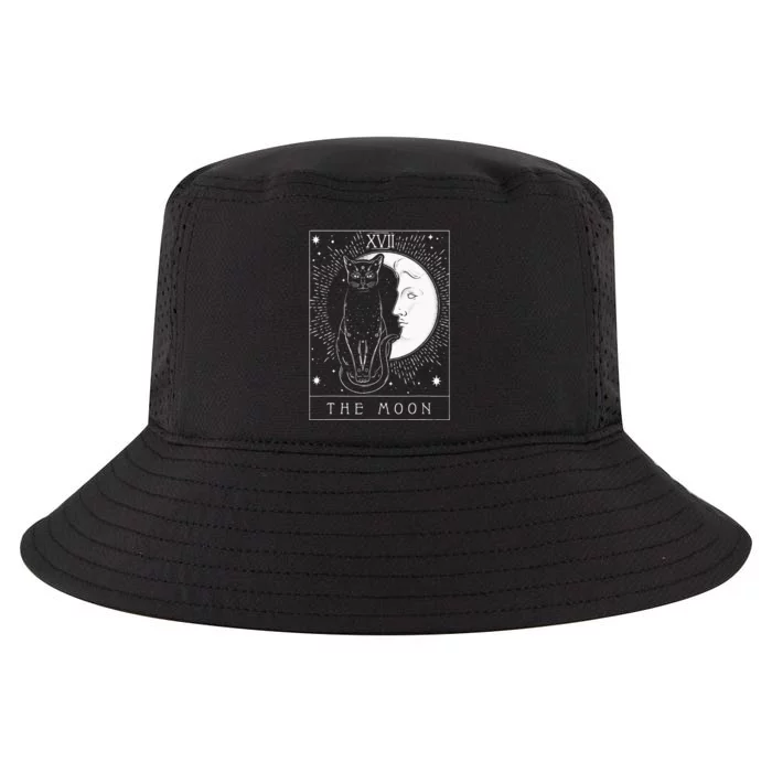 Tarot Card Crescent Moon And Cat Graphic Cool Comfort Performance Bucket Hat