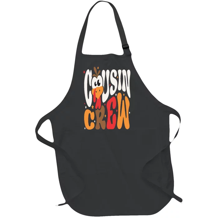 Thanksgiving Cousin Crew Turkey Team Squad Matching Full-Length Apron With Pocket