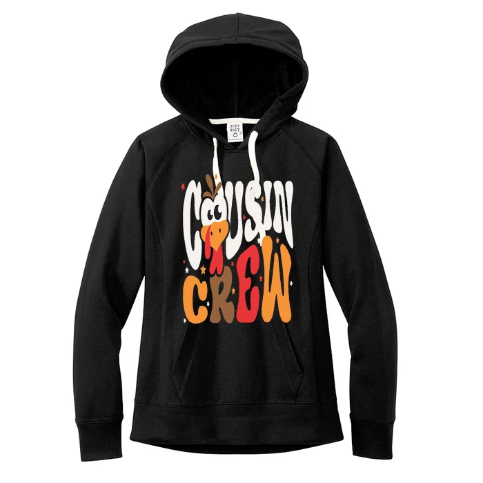 Thanksgiving Cousin Crew Turkey Team Squad Matching Women's Fleece Hoodie