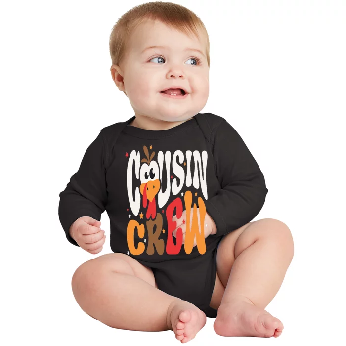 Thanksgiving Cousin Crew Turkey Team Squad Matching Baby Long Sleeve Bodysuit