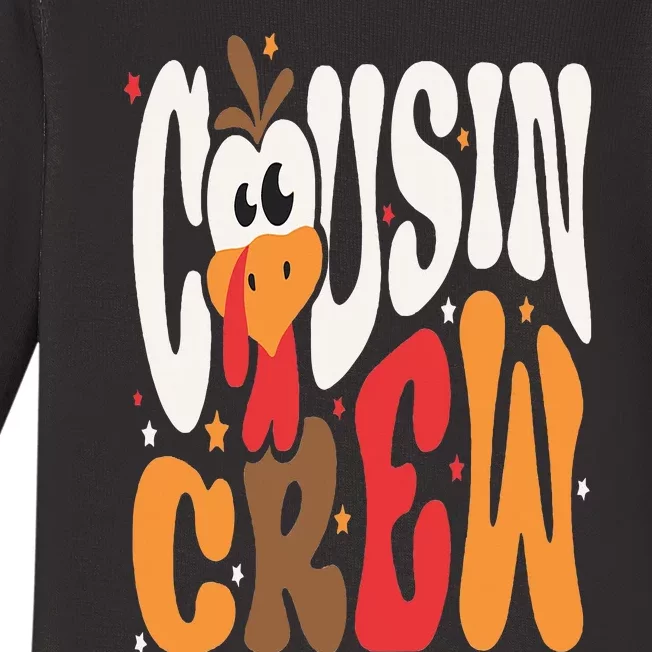 Thanksgiving Cousin Crew Turkey Team Squad Matching Baby Long Sleeve Bodysuit