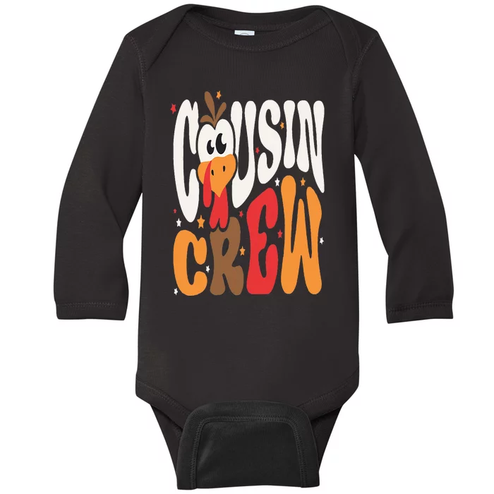 Thanksgiving Cousin Crew Turkey Team Squad Matching Baby Long Sleeve Bodysuit