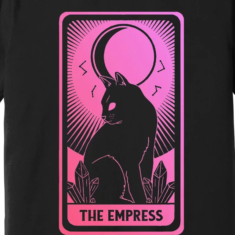 Tarot Card Cat Women Mystical Moon Occult The Empress Premium T-Shirt