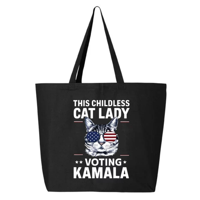 This Childless Cat Lady Is Voting Kamalaharris 2024 25L Jumbo Tote