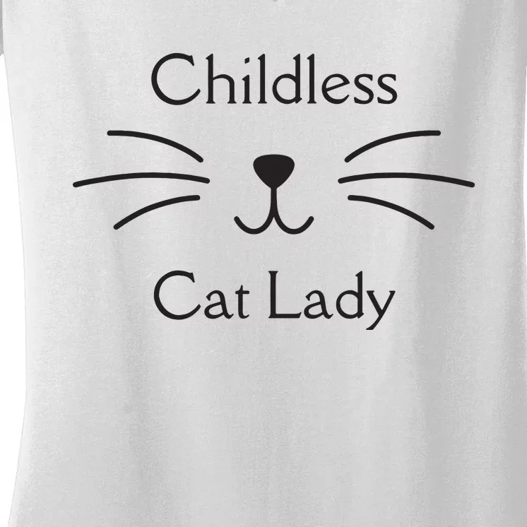 This Childless Cat Lady Ladies Is Voting Kamala Women's V-Neck T-Shirt