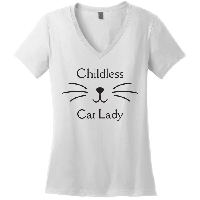 This Childless Cat Lady Ladies Is Voting Kamala Women's V-Neck T-Shirt