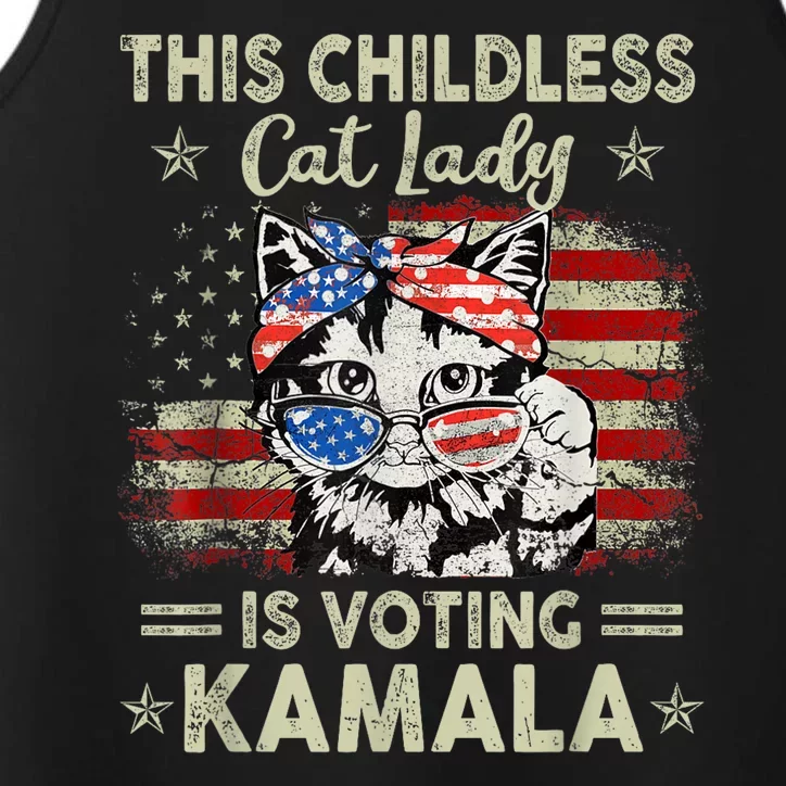 This Childless Cat Lady Is Voting Kamala Harris 2024 Performance Tank