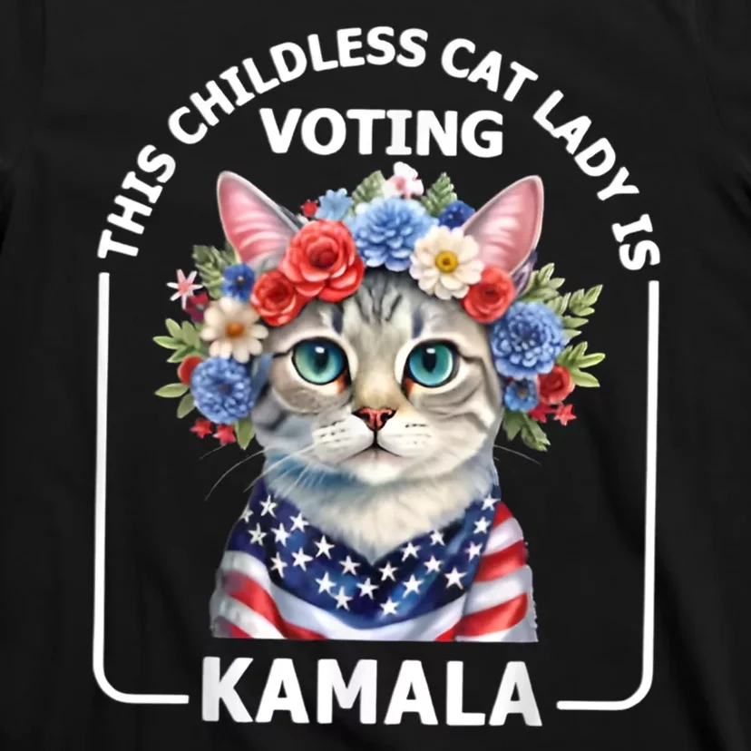 This Childless Cat Lady Ladies Is Voting Kamala Election 24 T-Shirt