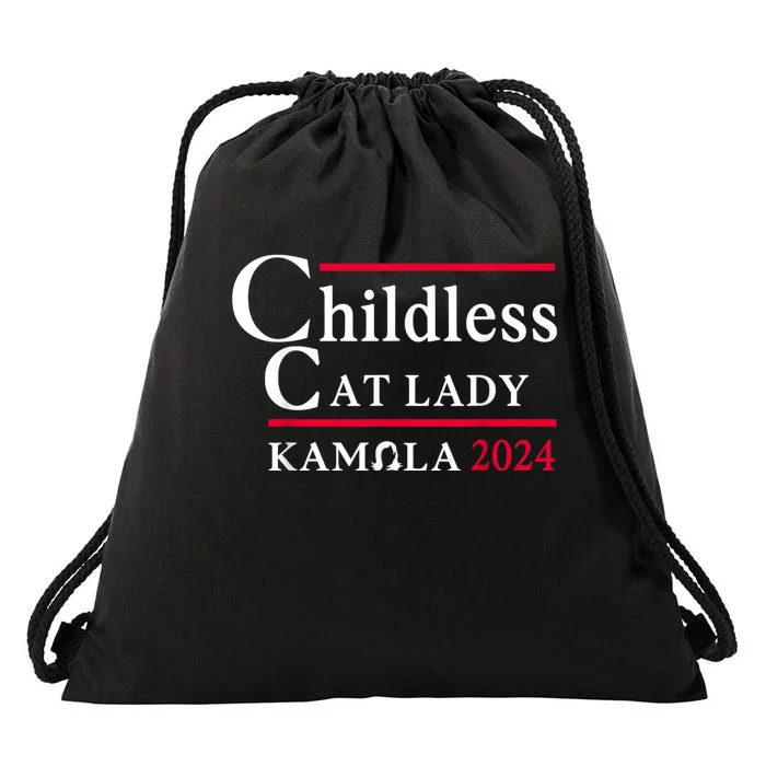 This Childless Cat Lady Is Voting Kamala Election 2024 Drawstring Bag