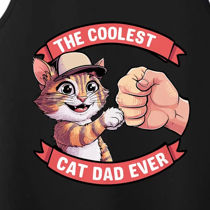 The Coolest Cat Dad Ever FatherS Day Performance Tank