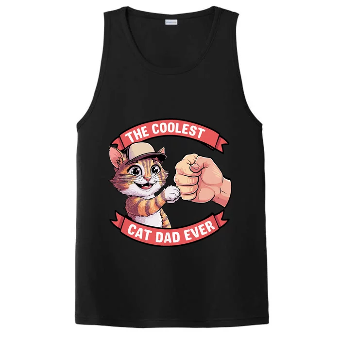 The Coolest Cat Dad Ever FatherS Day Performance Tank