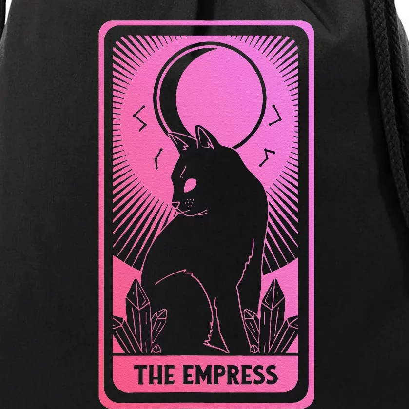 Tarot Card Cat Women Mystical Moon Occult The Empress Drawstring Bag