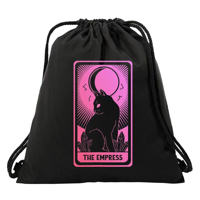 Tarot Card Cat Women Mystical Moon Occult The Empress Drawstring Bag